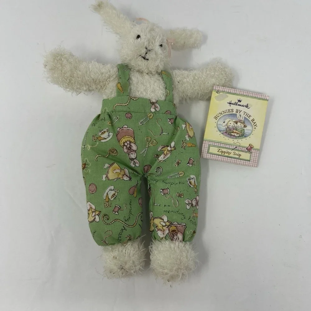 Vtg Hallmark Easter Rabbit Bunnies By The Bay Zippity Snip Plush Doll 7